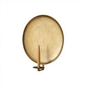 Brass Gold Color Wall <b>Hanging</b> <b>Candle</b> Holder Handmade Round Shape Wall <b>Candle</b> Holder For Home Restaurant Use - Product Image 1
