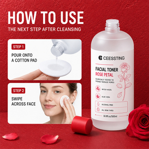 Tónico Facial Mayorista Suave para el Cuidado Diario de la Piel, Refrescante Post-Limpieza, Equilibrante e Hidratante con Pétalos de Rosa y Hamamelis - Product Image 5