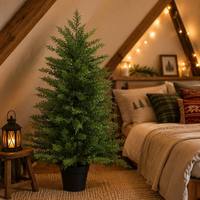 Sapin de Noël en cyprès de 90 cm, neuf, de haute qualité, écologique, détachable, en PE pur, pour table, ornements durables et imperméables