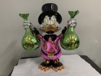 Statue de canard en fibre de verre électrolytique, figurine de jeu de dessin animé en résine sur mesure, vente en gros créative
