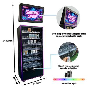 Vitrine de présentation de cigarettes et de tabac sur mesure pour magasin, avec éclairage LED, verrouillage, poussoirs et roulettes - Product Image 3