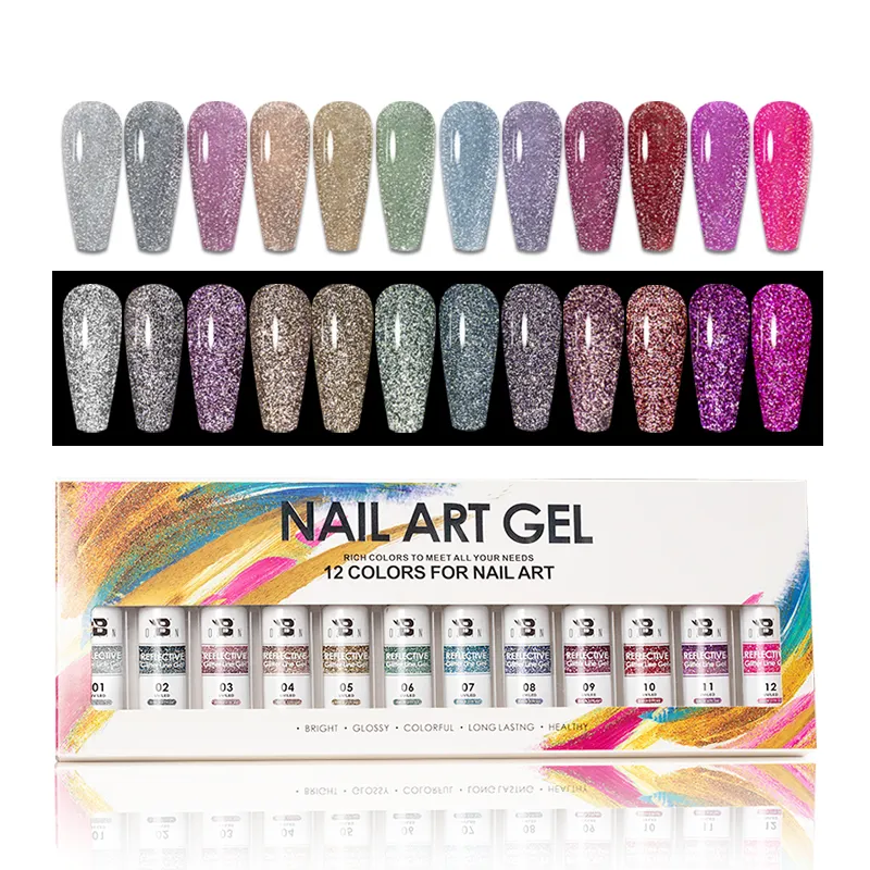 Reflective Glitter Nail Art Painting Gel Liner Trending Products New Arrival Uv Gel Polish Set Nail Gel Polish