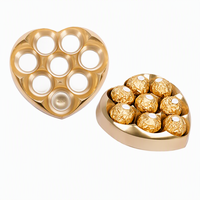Boîte à chocolat en PET de qualité alimentaire en forme de cœur |   Plateau détachable à 8 cavités |   Emballage cadeau de luxe en or transparent pour la Saint-Valentin et les mariages