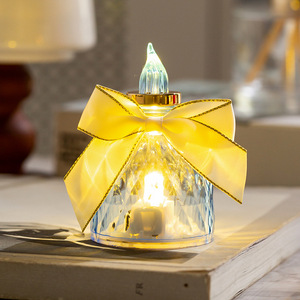 2026 New Christmas LED Bow Candle Lamp Wholesale Plastic Simulation Flame <b>Light</b> Battery Powered Small Night <b>Light</b> - Product Image 5
