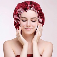 Bonnet de nuit en satin FINESTYLE - Bonnet de nuit en satin extra large à double couche réversible et réglable pour dormir