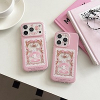 Coque de téléphone rétro à motif de dessin animé pour 17/16 Pro Max, protection transparente à 360° pour 15P