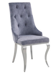 <b>Gray</b> Fabric & Metal Legs Convertible <b>Dining</b> <b>Chair</b> Set of 2-Modern Design for Home <b>Dining</b> - Product Image 1