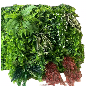 แผ่นผนังหญ้าเทียมสีเขียวทหาร ป้องกันรัง<span class=keywords><strong>สี</strong></span>ยูวี เป็นมิตรกับสิ่งแวดล้อม ทนไฟ ขนาด 40 ซม. สำหรับตกแต่งสวน - Product Image 2