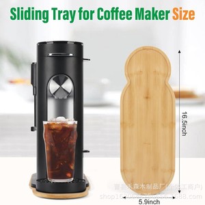 Bandeja base de madera para máquina de café, tapete de almacenamiento para electrodomésticos de cocina, para uso en encimera - Product Image 5