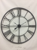 Squelette en métal noir surdimensionné 40 pouces, chiffres romains 3D, décoration de maison, horloge murale