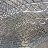 Couverture de structure métallique courbée à grande portée, toit en acier à structure spatiale cintrée