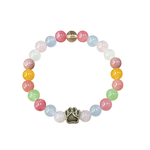 Ungu Biru bergaris batu akik Lapis batu Lazuli gelang kaki anjing elastis trendi manik-manik hadiah Buddha pola bentuk bola - Product Image 6