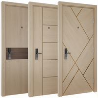Porte intérieure en bois blanche minimaliste moderne avec ligne géométrique sculptée, porte de chambre d'hôtel d'appartement de luxe en contreplaqué MDF