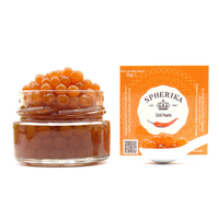 55G Spherika Chili Chipotle Perles Bocal En Verre Poivre Épicé Complexe Saveur Chili Perles Pour Dessert Ou Un Cocktail En Espagne