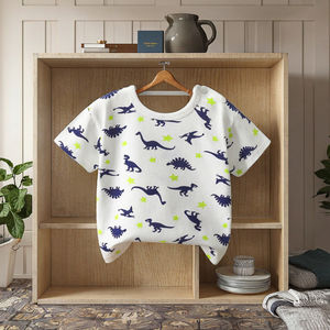 Camisetas de Verano 2026 Personalizadas, 100% Algodón Tejido, para Niños, Suaves, Casuales, Cuello Redondo, Venta al Por Mayor, Color Beige, para Niños y Niñas - Product Image 1