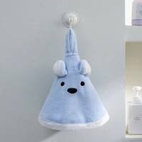 Serviettes à main avec boucles de suspension pour usage domestique, serviette à main en velours corail haute densité, lingettes pour les mains mignonnes, forte absorption d'eau
