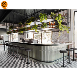 La moda commerciale ha usato il caffè del ristorante cocktail ha portato il bancone del <span class=keywords><strong>Bar</strong></span> nel Design moderno degli interni - Product Image 4