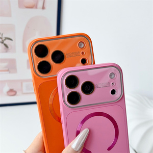 เคสโทรศัพท์แม่เหล็กแบบด้าน รุ่น AG glass สำหรับ iPhone 18 17 16 15 14 Pro Max พร้อมฟิล์มเลนส์แม่เหล็กเคลือบไฟฟ้า ฝาหลังสัมผัสนุ่ม - Product Image 5