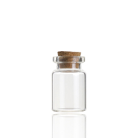 Botol Kaca Mini Ramah Lingkungan Berkualitas Tinggi dengan Tutup Gabus 4ml Dekoratif Kayu Gabus Cetak Sablon