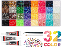 Kit Rhinestone Jelly AB Flatback 3mm, SS6 SS10 SS16 Rhinestone Berkilau untuk Dekorasi DIY Casing Ponsel, Pakaian & Pakaian Tari