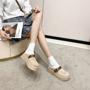 Sandalias <span class=keywords><strong>Birkenstock</strong></span> de Plataforma Estilo Japonés para Mujer, Zuecos de Cuero Pequeños con Punta Cerrada para Primavera/Verano, Mules para Mujer - Product Image 3