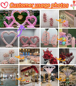 Nouveaux styles de mariage, arche de fleurs en soie faite à la main, fond artificiel pour la Saint-Valentin - Product Image 5