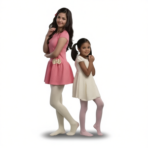 Collant Catherine Girl per bambine, set da 3 pezzi, tinta unita, trasparenti, a rete, in spandex e nylon, lunghezza intera, per tutte le stagioni - Product Image 1