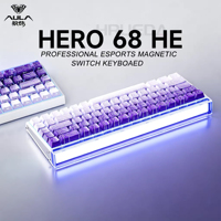 Clavier et souris de jeu AULA HERO 68HE AIR INSTOCK à 3 modes avec interrupteurs magnétiques, clavier mécanique filaire personnalisé pour l'e-sport, accessoires