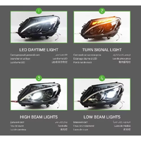Phares de remplacement LED pour Mercedes-Benz Classe C W205 2014-2018 C260 C300 DRL H7 Bi Xénon avec clignotants – Amélioration des phares avant