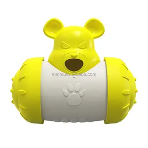 Pet Supplier Trendy Bear Shape Pet Leak Feeder Bowl Durable Plastic Perrors Pet Accessories 2022 For Dogs And Cats