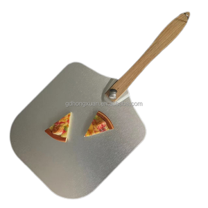 Paleta giratoria de pelar <span class=keywords><strong>Pizza</strong></span> de grado alimenticio, <span class=keywords><strong>pala</strong></span> giratoria, mango de madera sólida, tornillo de acero inoxidable, herramientas de hornear, precio de fábrica de regalo - Product Image 1