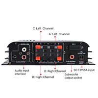 S-299 Mini 4.1 Audio Stereo Power Amplifier BT Portabel untuk Mobil dan Rumah Penggunaan Ganda 4*40W Amplifier Audio dengan Remote Control