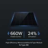Panneau solaire monocristallin 660W haute précision, tolérance de puissance ±3%, inspection complète en usine avant expédition, sortie de puissance fiable sur réseau