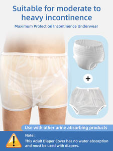 Zorg Wasbaar Geluidsarme Herbruikbare Luierhoes Voor Volwassenen <span class=keywords><strong>Plastic</strong></span> Broekhoes Bedekken Unisex Lekvrij Ondergoed Voor Volwassenen Voor Incontinentie - Product Image 2
