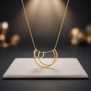 Collier vintage pour femme en laiton plaqué or 18 carats fait main avec un design géométrique - Product Image 3