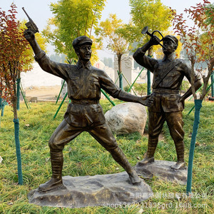 Escultura de Figura del Ejército Rojo, Fibra de Vidrio, Hecha a Mano, de Varias Piezas, para Montaje en Suelo Exterior, JH 1103 - Product Image 3