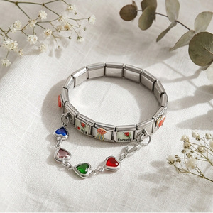 Eagle Workshop Stainless Steel Modular Bracelet Set With Heart Charms And Flower Modules DIY Jewelry For Women - Product Image 1