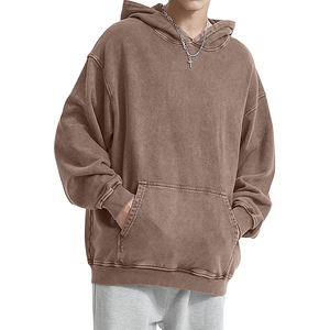 Bán Buôn Tùy Chỉnh Sản Xuất Người Đàn Ông <span class=keywords><strong>C</strong></span>ủa 400 GSM Heavyweight Rửa Axit Zip Áo Màu Hồng Pháp Terry Bông Không <span class=keywords><strong>C</strong></span>ó Chuỗi Mùa Đông Thiết Yếu - Product Image 4