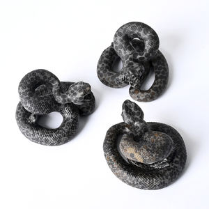 Pietra preziosa naturale scolpita a mano realistica statua di serpente di cristallo udito pietra animale scultura per la decorazione Fengshui - Product Image 5