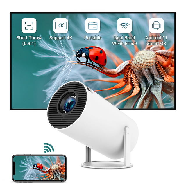 Hotack Factory Wholesale HY300pro+ HD 720P Portable Mini Video Projector Smart Office Home Projector