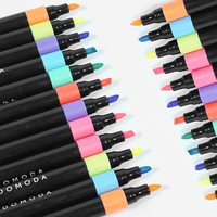 Stylo à encre à l'alcool, marqueur pinceau, ensemble de 204 couleurs, double pointe, pointe large et pinceau, ensemble de stylos pinceaux permanents pour papeterie