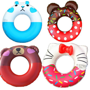 Inflatable Cartoon Swimming <b>Ring</b> For Children Thickened Floats Pool Toy With Bear And Cat Design - Product Image 1