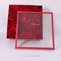 Dalam stok kelas tinggi PVC besar penutup kotak bunga persegi kotak persegi besar untuk bunga persegi mawar kotak untuk Hari Valentine