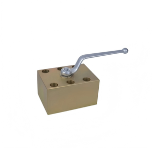 Vanne à boisseau sphérique hydraulique à trois voies de type plaque KHP3K 25 32 40 50 pour l'huile et l'eau, haute pression, inversion, fermeture lente - Product Image 2