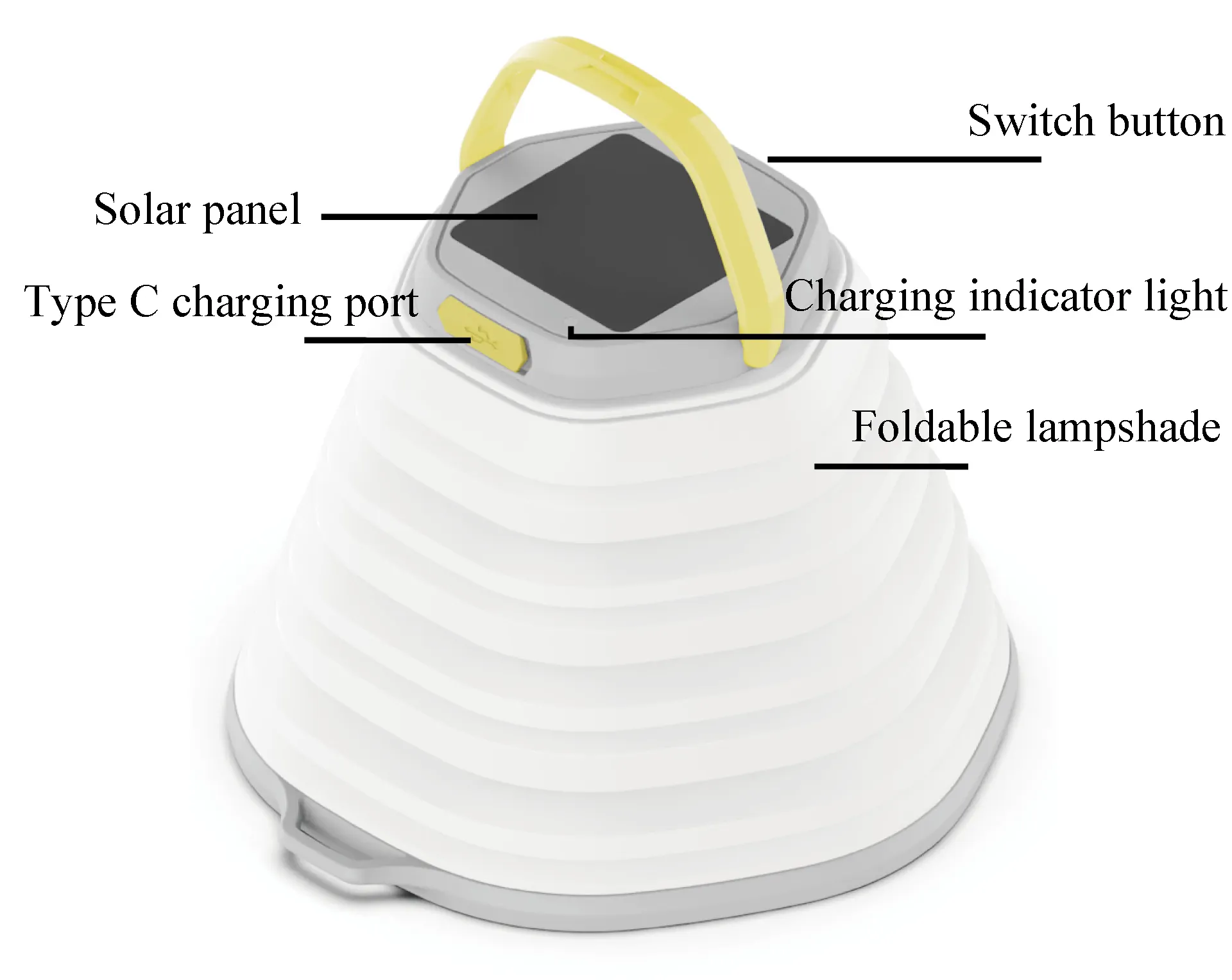 New năng lượng mặt trời di động ráp cắm trại đèn lồng 3 chế độ cao su có thể gập lại dễ dàng mang theo USB ngoài trời Đi Bộ Đường Dài cắm trại ánh sáng
