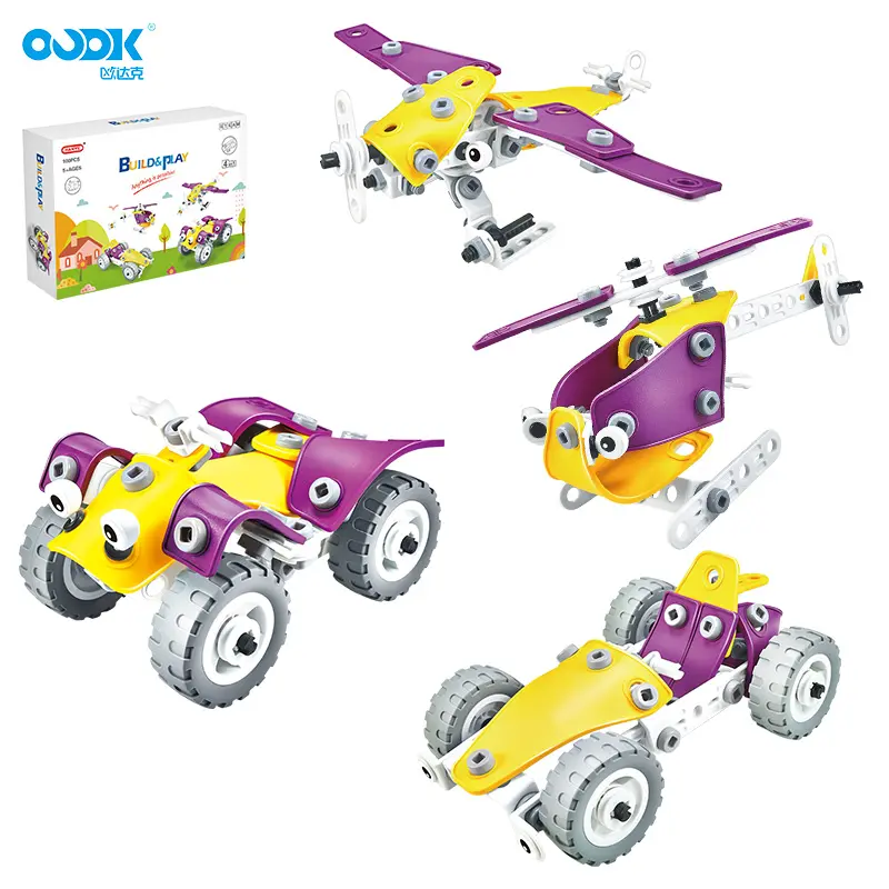 OUDK खिलौने स्टेम खिलौने 4 में 1 रचनात्मक शैक्षिक <span class=keywords><strong>DIY</strong></span> 100PCS शीतल रबड़ विधानसभा इमारत ब्लॉकों खिलौने बच्चों के लिए