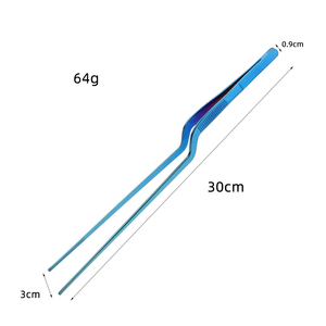 12 Inch 30CM <strong>Kitchen</strong> Culinary Tweezer Food <strong>Tong</strong> Stainless Steel Cooking Offset Tweezers <strong>Tongs</strong> - Product Image 2