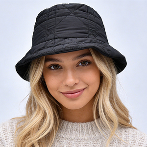Chapeau de pêche en forme de seau avec logo personnalisé, chapeaux de pêche imperméables, chapeau de pêche en forme de seau matelassé chaud pour l'hiver, vente en gros - Product Image 1