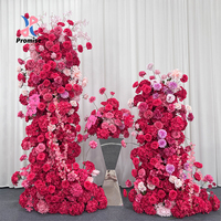 Arche de Fleurs Artificielles Rose et Blanc, Hortensia, Phalaenopsis, Mélange pour Décoration de Scène, Célébration d'Anniversaire de Bébé