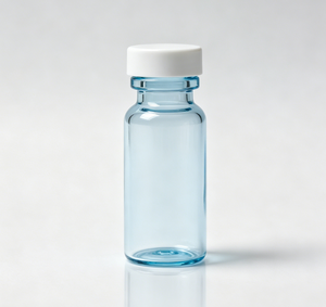 Vente en gros de flacons en verre transparent bleu clair, bouchons à sertir blancs, mini-contenants en verre vides non imprimés - Product Image 2